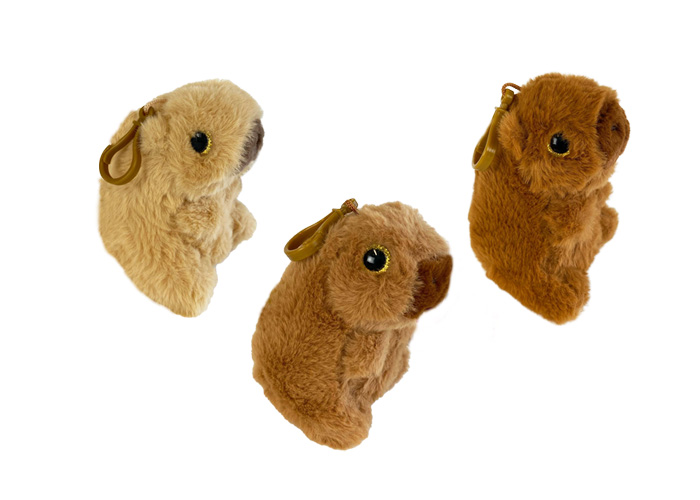(Mis 0) CAPIBARA Portachiavi Peluche 12cm c/bagclip 3ass…x24…x288